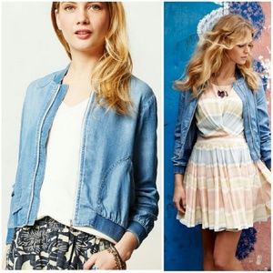 Anthropologie Cloth & Stone Chambray Bomber